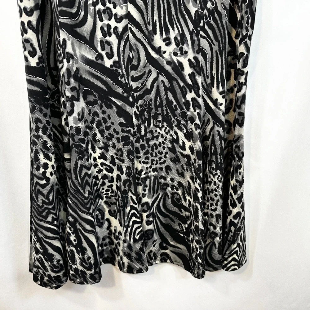 Simonton Says Large Midi Skirt Mixed Animal Black Whimsigoth Grunge 90s VTG 1367